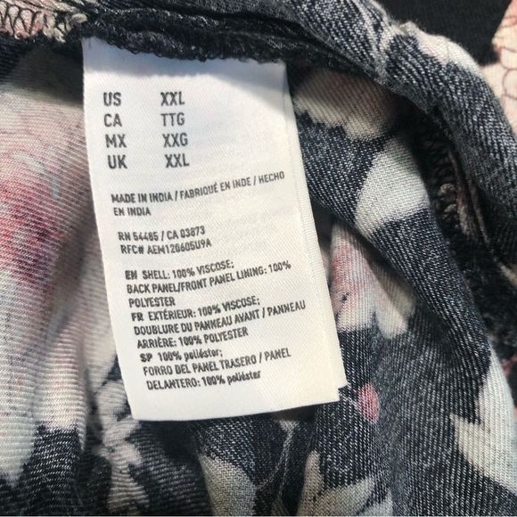 American Eagle Outfitters floral print pink black strapless mini dress sz XXL - Picture 7 of 9